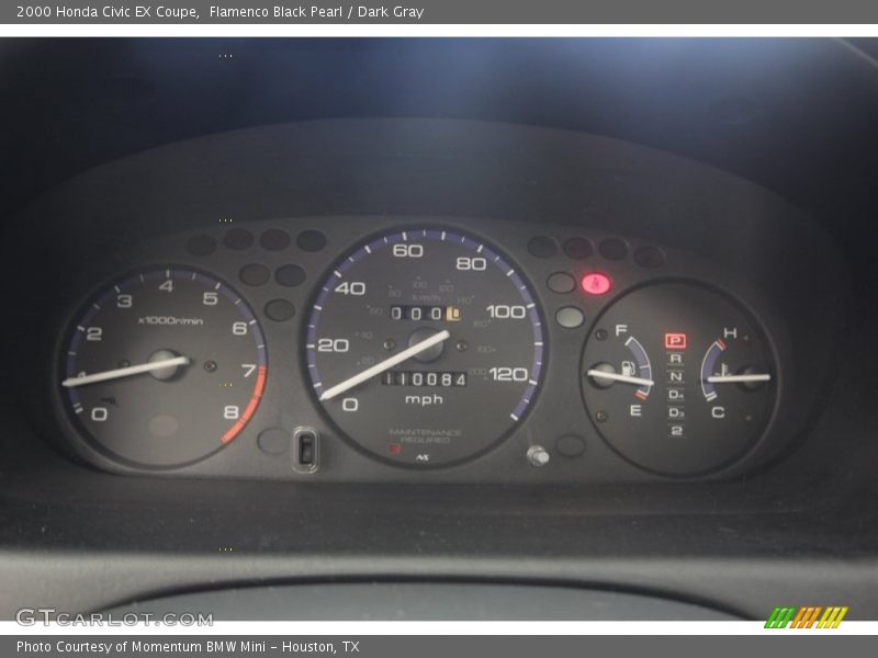 Flamenco Black Pearl / Dark Gray 2000 Honda Civic EX Coupe