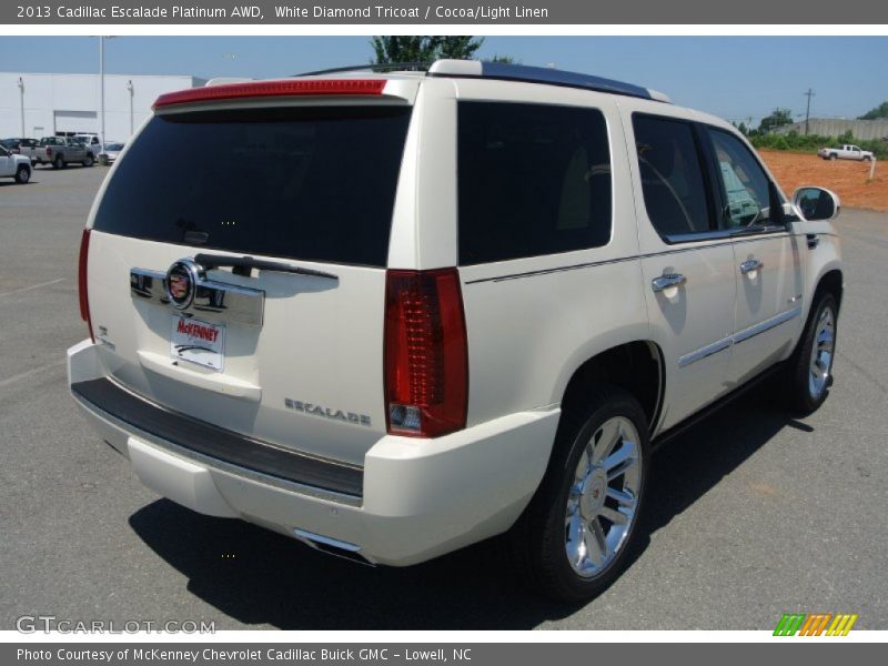 White Diamond Tricoat / Cocoa/Light Linen 2013 Cadillac Escalade Platinum AWD