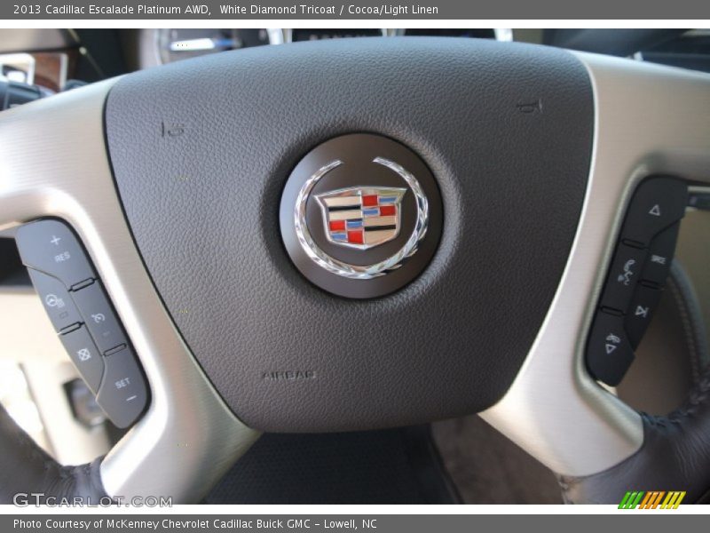 White Diamond Tricoat / Cocoa/Light Linen 2013 Cadillac Escalade Platinum AWD