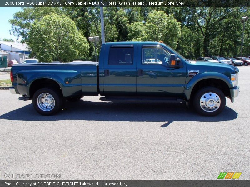 Forest Green Metallic / Medium Stone Grey 2008 Ford F450 Super Duty XLT Crew Cab 4x4 Dually