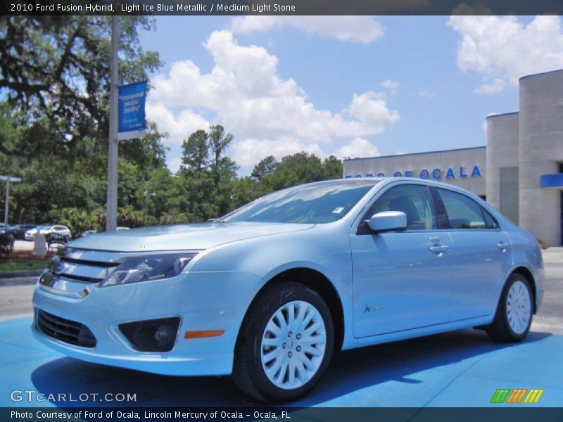 Light Ice Blue Metallic / Medium Light Stone 2010 Ford Fusion Hybrid