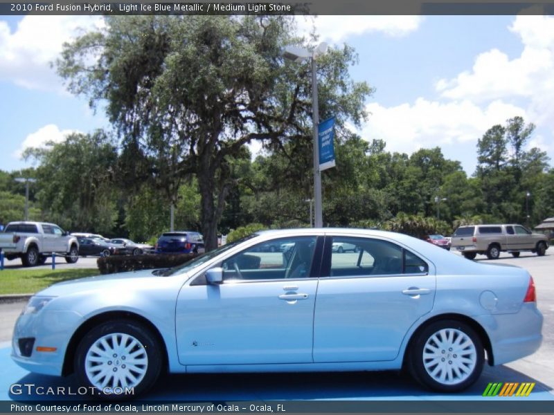Light Ice Blue Metallic / Medium Light Stone 2010 Ford Fusion Hybrid