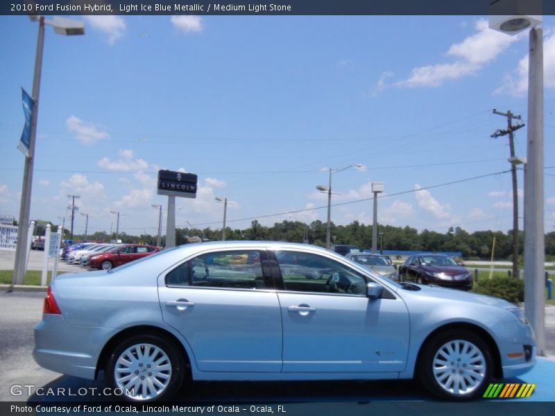 Light Ice Blue Metallic / Medium Light Stone 2010 Ford Fusion Hybrid