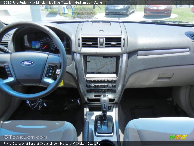 Light Ice Blue Metallic / Medium Light Stone 2010 Ford Fusion Hybrid