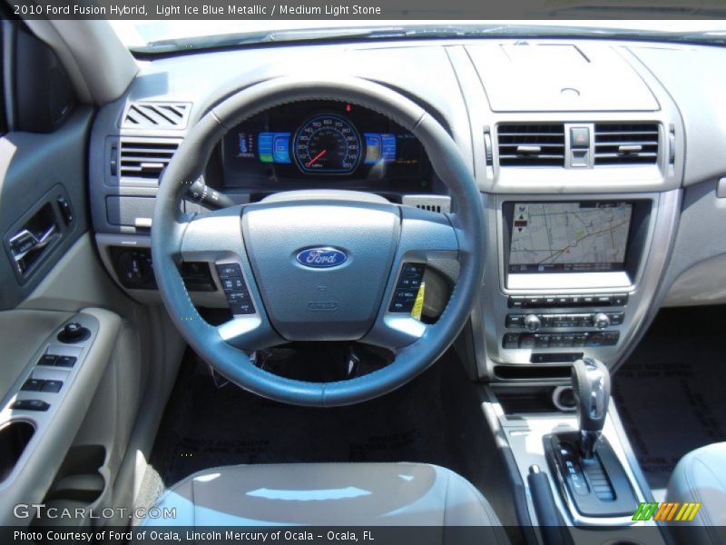 Light Ice Blue Metallic / Medium Light Stone 2010 Ford Fusion Hybrid