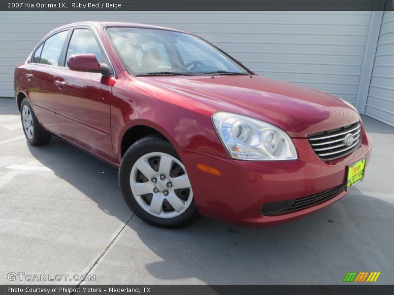 Ruby Red / Beige 2007 Kia Optima LX