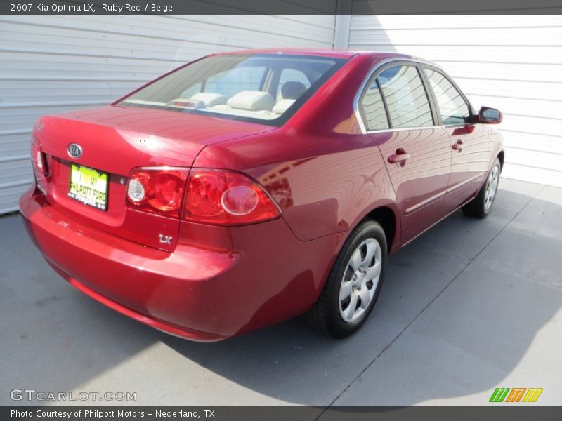 Ruby Red / Beige 2007 Kia Optima LX