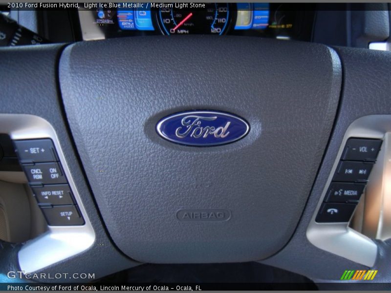 Light Ice Blue Metallic / Medium Light Stone 2010 Ford Fusion Hybrid