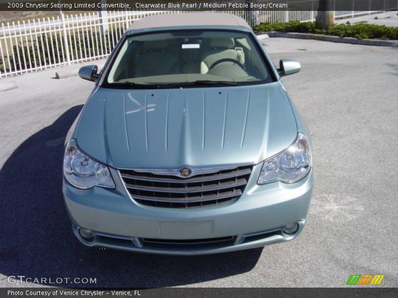 Clearwater Blue Pearl / Medium Pebble Beige/Cream 2009 Chrysler Sebring Limited Convertible