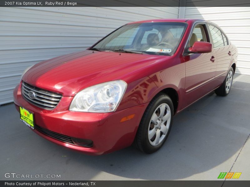 Ruby Red / Beige 2007 Kia Optima LX