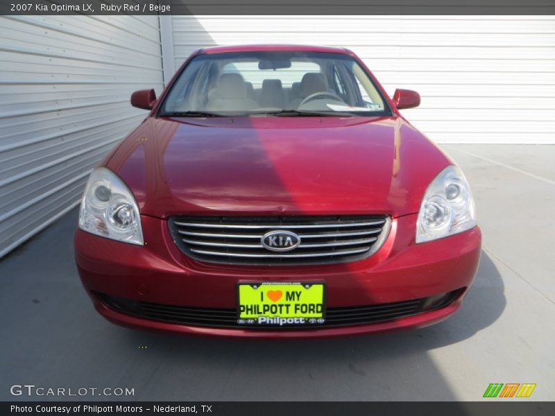 Ruby Red / Beige 2007 Kia Optima LX