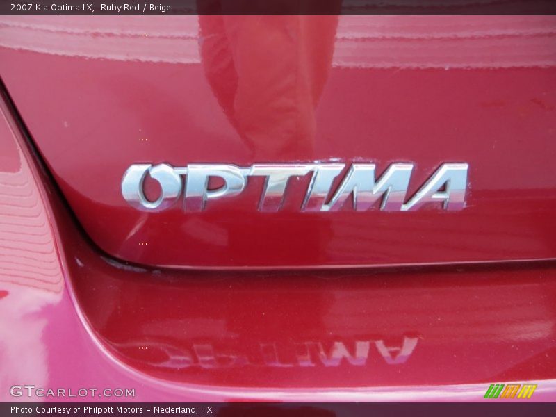 Ruby Red / Beige 2007 Kia Optima LX