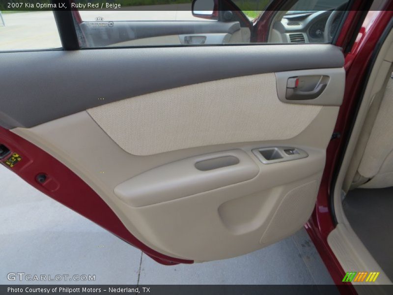Ruby Red / Beige 2007 Kia Optima LX