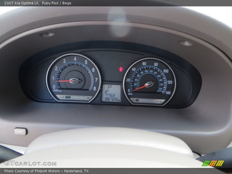 Ruby Red / Beige 2007 Kia Optima LX