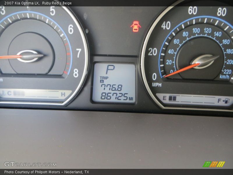 Ruby Red / Beige 2007 Kia Optima LX