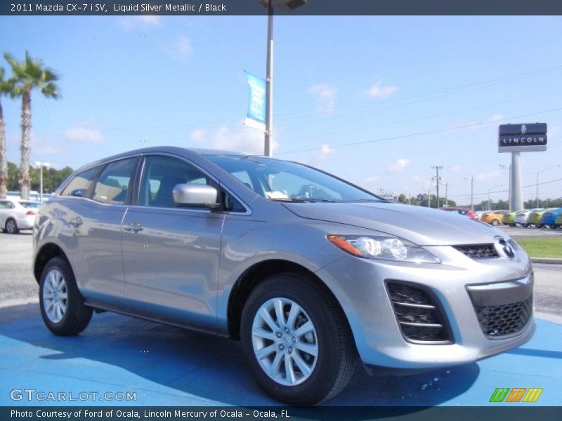 Liquid Silver Metallic / Black 2011 Mazda CX-7 i SV