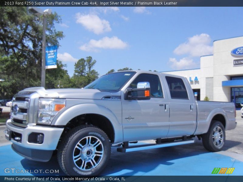 Ingot Silver Metallic / Platinum Black Leather 2013 Ford F250 Super Duty Platinum Crew Cab 4x4