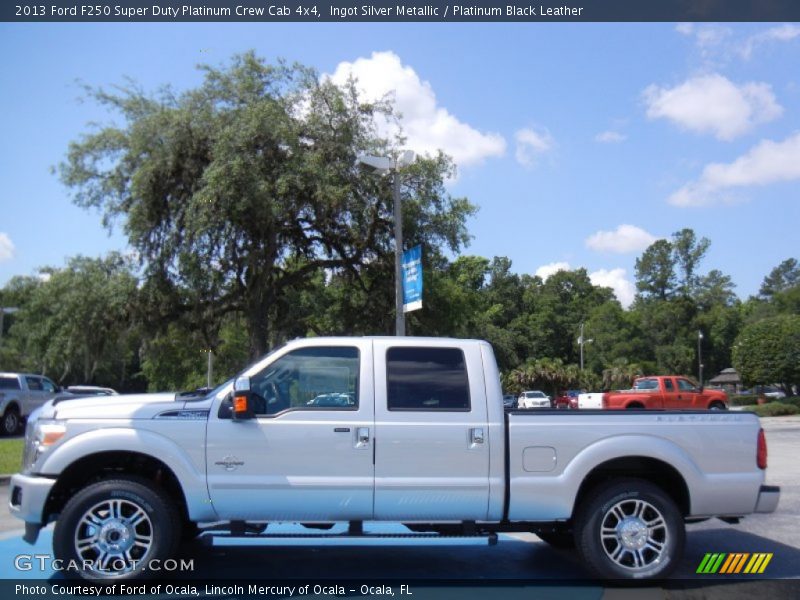 Ingot Silver Metallic / Platinum Black Leather 2013 Ford F250 Super Duty Platinum Crew Cab 4x4