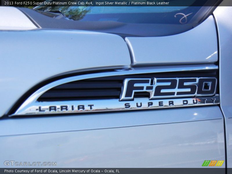 Ingot Silver Metallic / Platinum Black Leather 2013 Ford F250 Super Duty Platinum Crew Cab 4x4