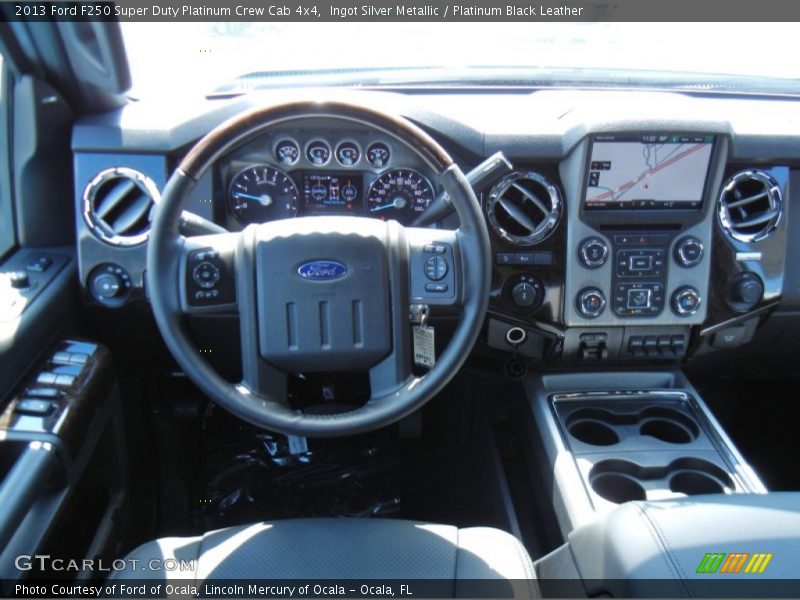 Ingot Silver Metallic / Platinum Black Leather 2013 Ford F250 Super Duty Platinum Crew Cab 4x4