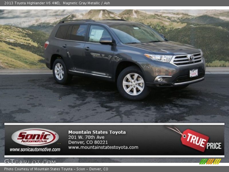 Magnetic Gray Metallic / Ash 2013 Toyota Highlander V6 4WD