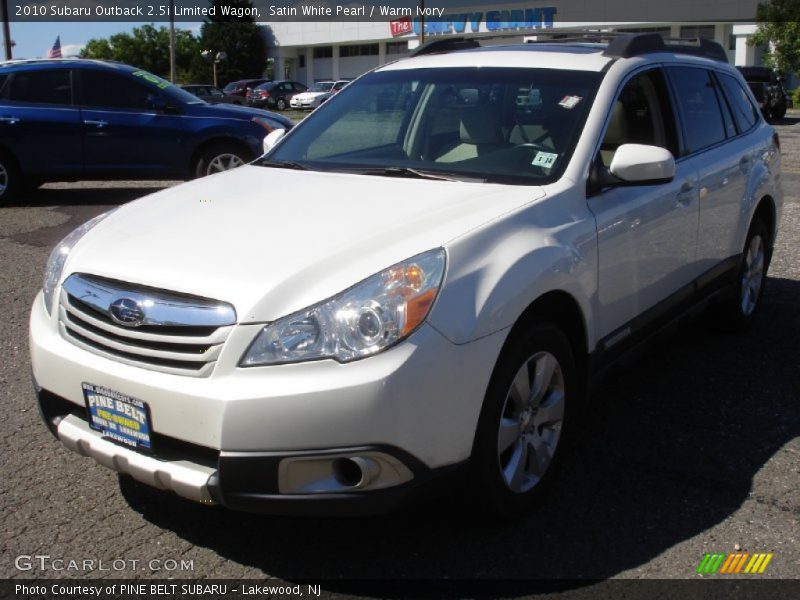Satin White Pearl / Warm Ivory 2010 Subaru Outback 2.5i Limited Wagon