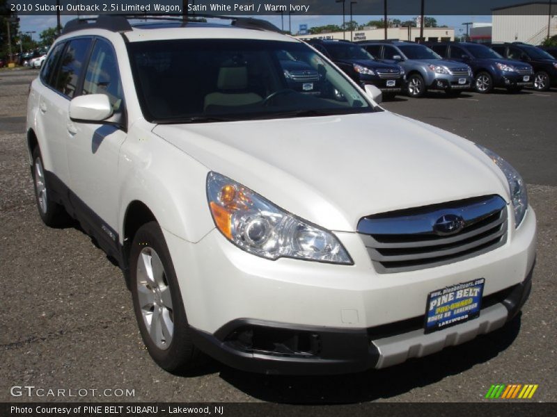 Satin White Pearl / Warm Ivory 2010 Subaru Outback 2.5i Limited Wagon