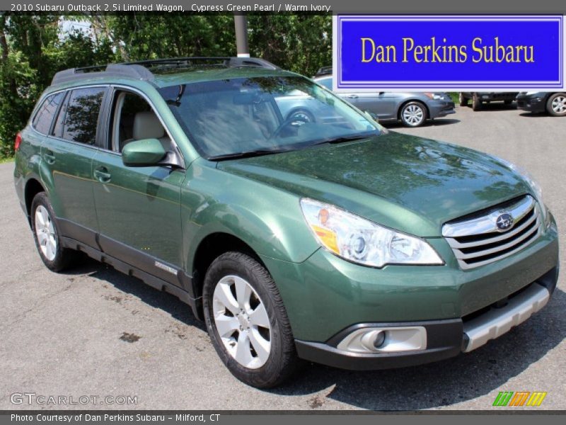 Cypress Green Pearl / Warm Ivory 2010 Subaru Outback 2.5i Limited Wagon