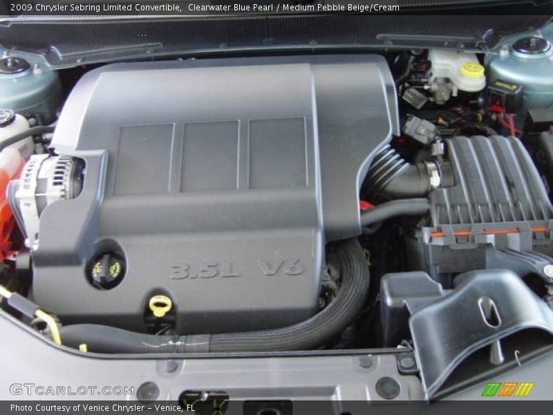 Clearwater Blue Pearl / Medium Pebble Beige/Cream 2009 Chrysler Sebring Limited Convertible