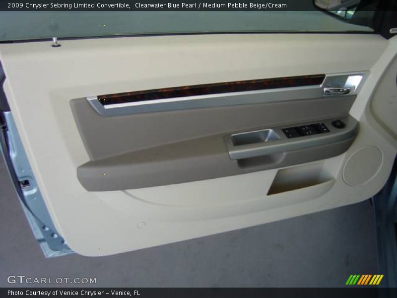 Clearwater Blue Pearl / Medium Pebble Beige/Cream 2009 Chrysler Sebring Limited Convertible
