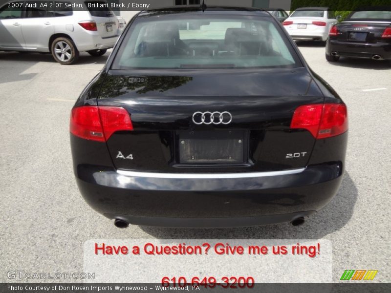 Brilliant Black / Ebony 2007 Audi A4 2.0T Sedan