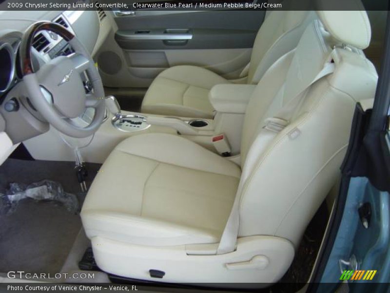Clearwater Blue Pearl / Medium Pebble Beige/Cream 2009 Chrysler Sebring Limited Convertible