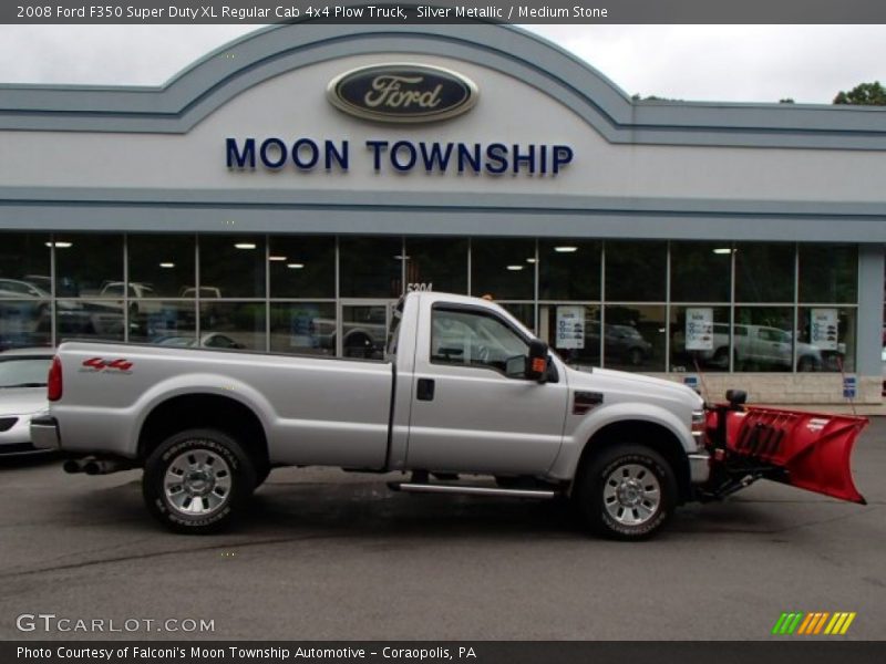 Silver Metallic / Medium Stone 2008 Ford F350 Super Duty XL Regular Cab 4x4 Plow Truck