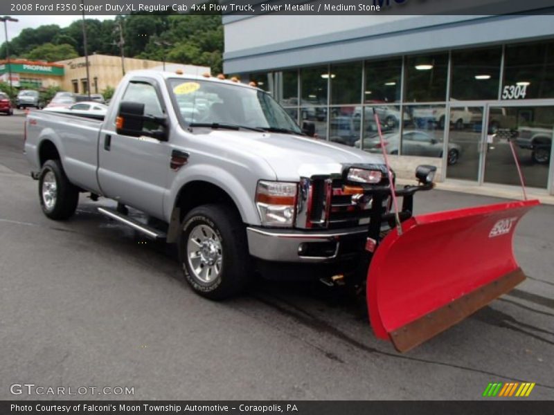 Silver Metallic / Medium Stone 2008 Ford F350 Super Duty XL Regular Cab 4x4 Plow Truck
