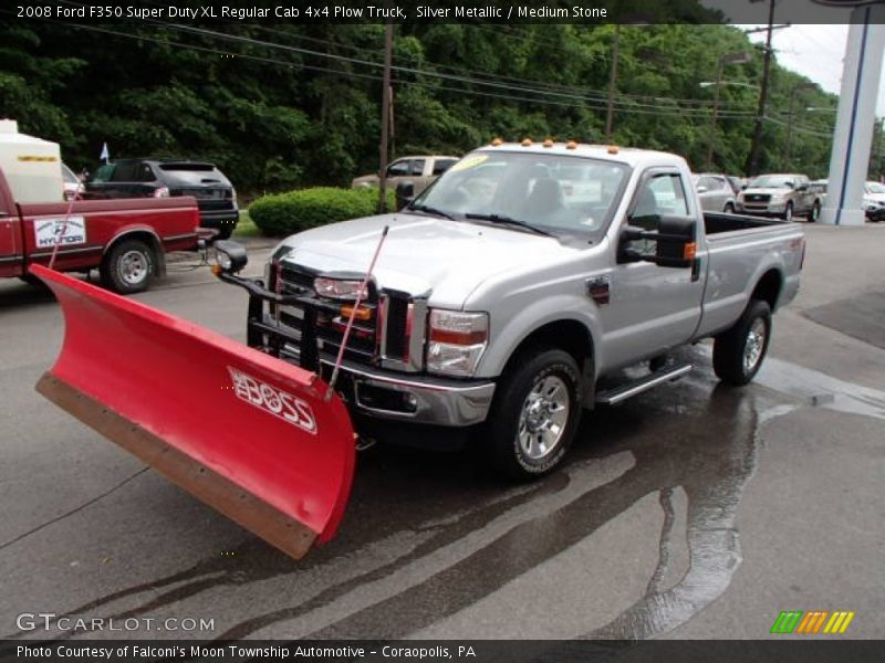Silver Metallic / Medium Stone 2008 Ford F350 Super Duty XL Regular Cab 4x4 Plow Truck