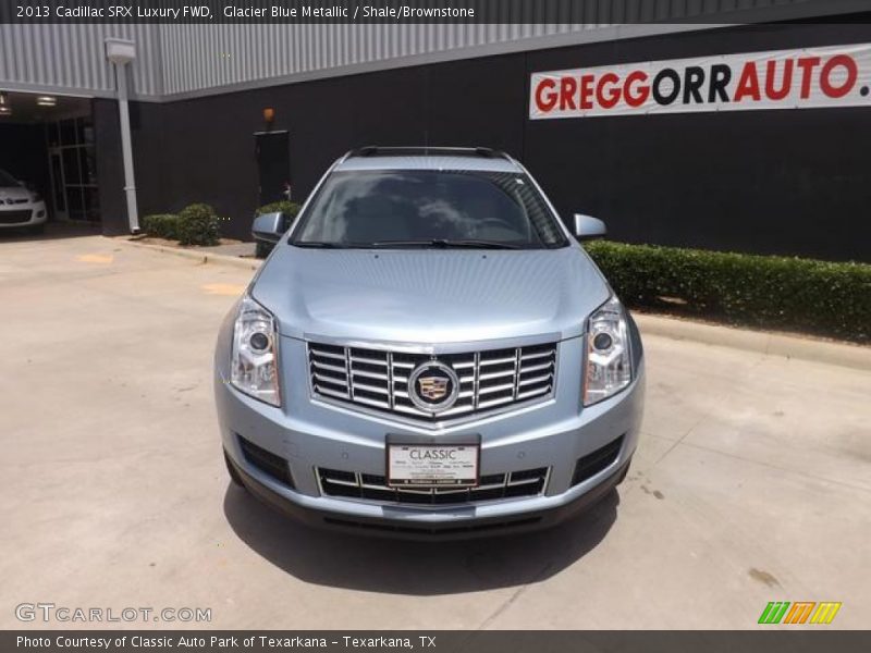 Glacier Blue Metallic / Shale/Brownstone 2013 Cadillac SRX Luxury FWD