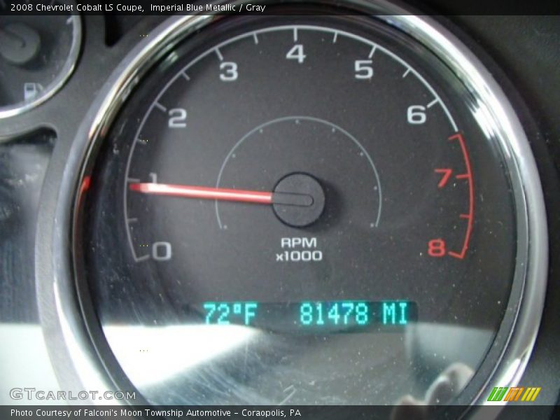 Imperial Blue Metallic / Gray 2008 Chevrolet Cobalt LS Coupe