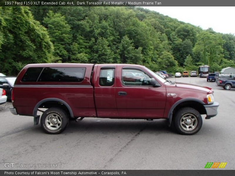 Dark Toreador Red Metallic / Medium Prairie Tan 1997 Ford F150 XLT Extended Cab 4x4