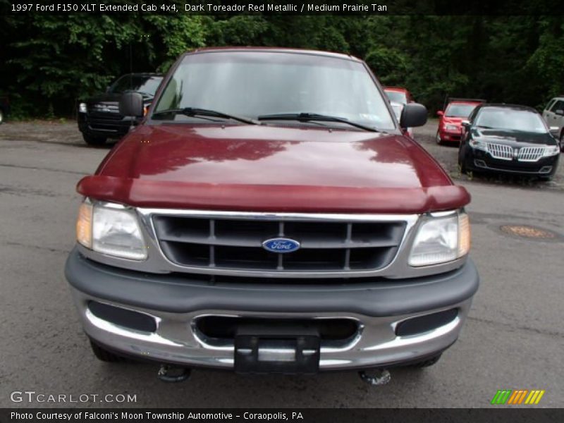 Dark Toreador Red Metallic / Medium Prairie Tan 1997 Ford F150 XLT Extended Cab 4x4