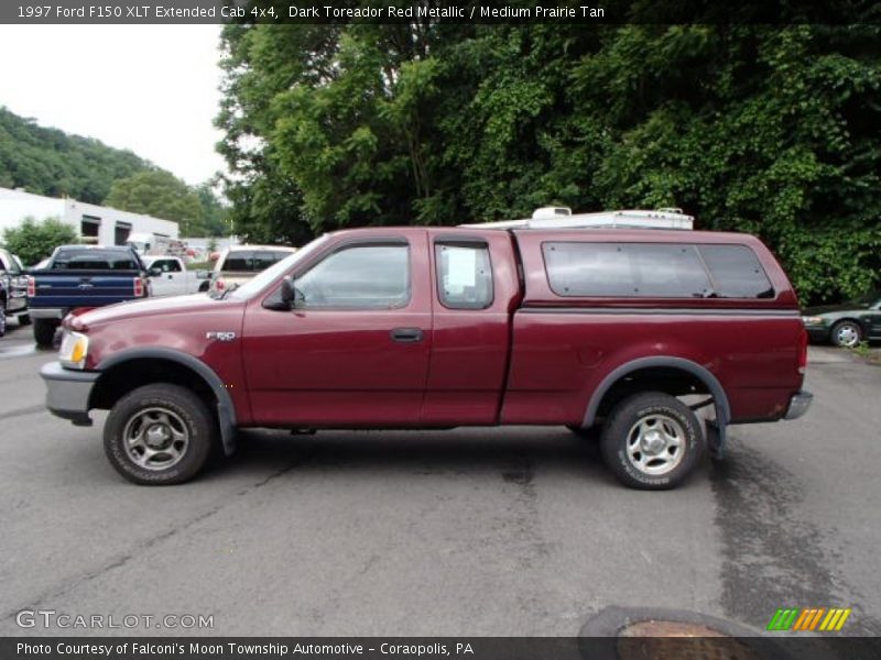 Dark Toreador Red Metallic / Medium Prairie Tan 1997 Ford F150 XLT Extended Cab 4x4