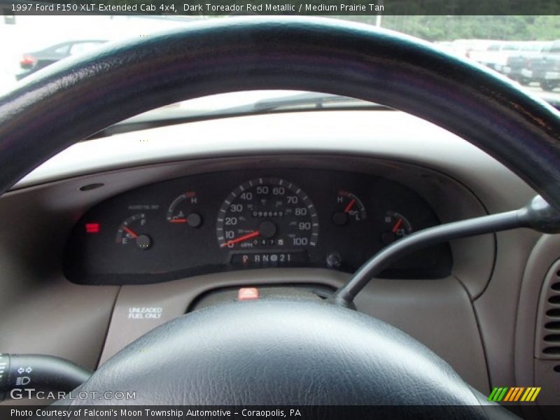 Dark Toreador Red Metallic / Medium Prairie Tan 1997 Ford F150 XLT Extended Cab 4x4