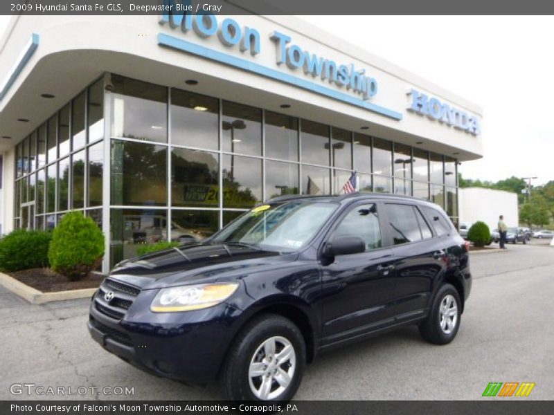 Deepwater Blue / Gray 2009 Hyundai Santa Fe GLS