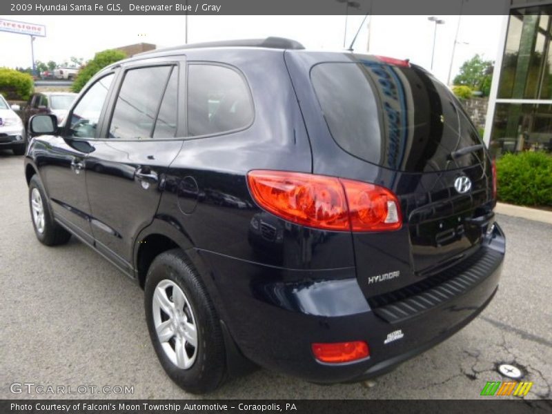 Deepwater Blue / Gray 2009 Hyundai Santa Fe GLS
