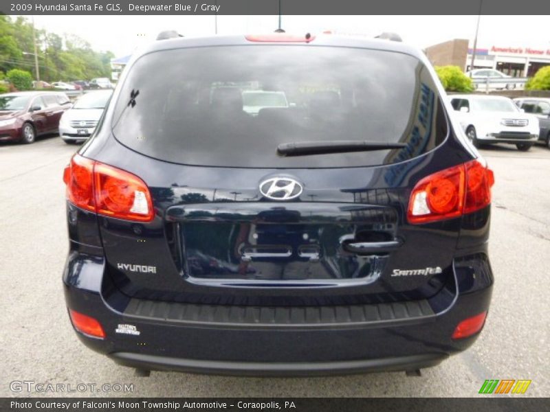 Deepwater Blue / Gray 2009 Hyundai Santa Fe GLS