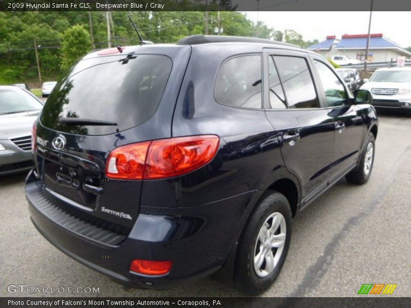 Deepwater Blue / Gray 2009 Hyundai Santa Fe GLS