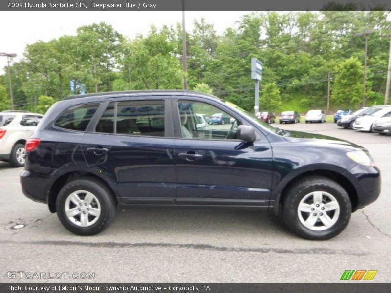 Deepwater Blue / Gray 2009 Hyundai Santa Fe GLS