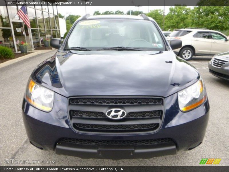 Deepwater Blue / Gray 2009 Hyundai Santa Fe GLS