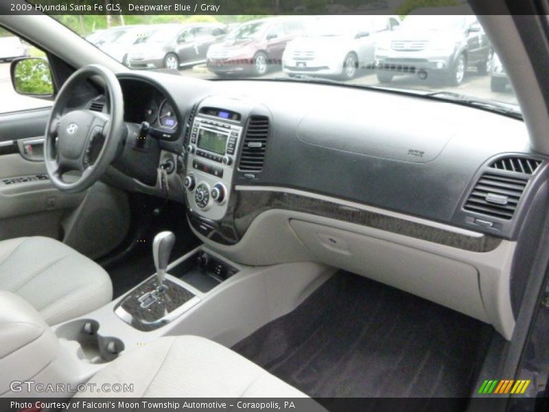 Deepwater Blue / Gray 2009 Hyundai Santa Fe GLS