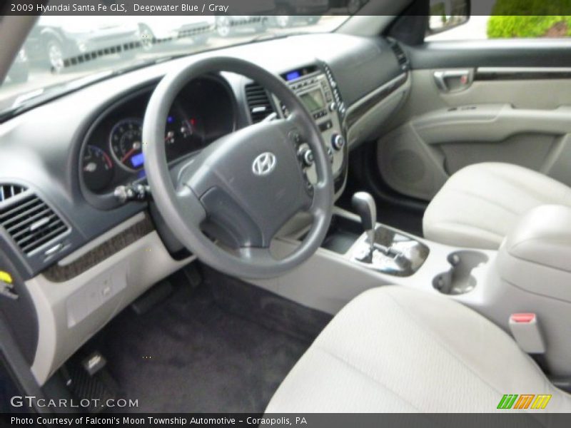 Deepwater Blue / Gray 2009 Hyundai Santa Fe GLS