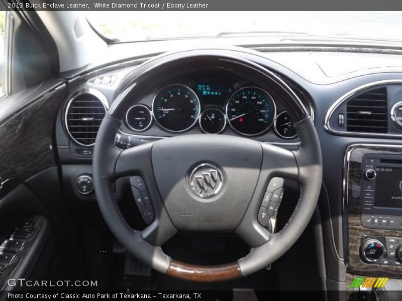 White Diamond Tricoat / Ebony Leather 2013 Buick Enclave Leather